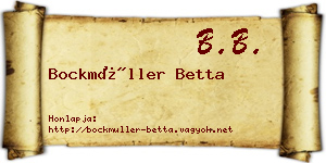 Bockmüller Betta névjegykártya